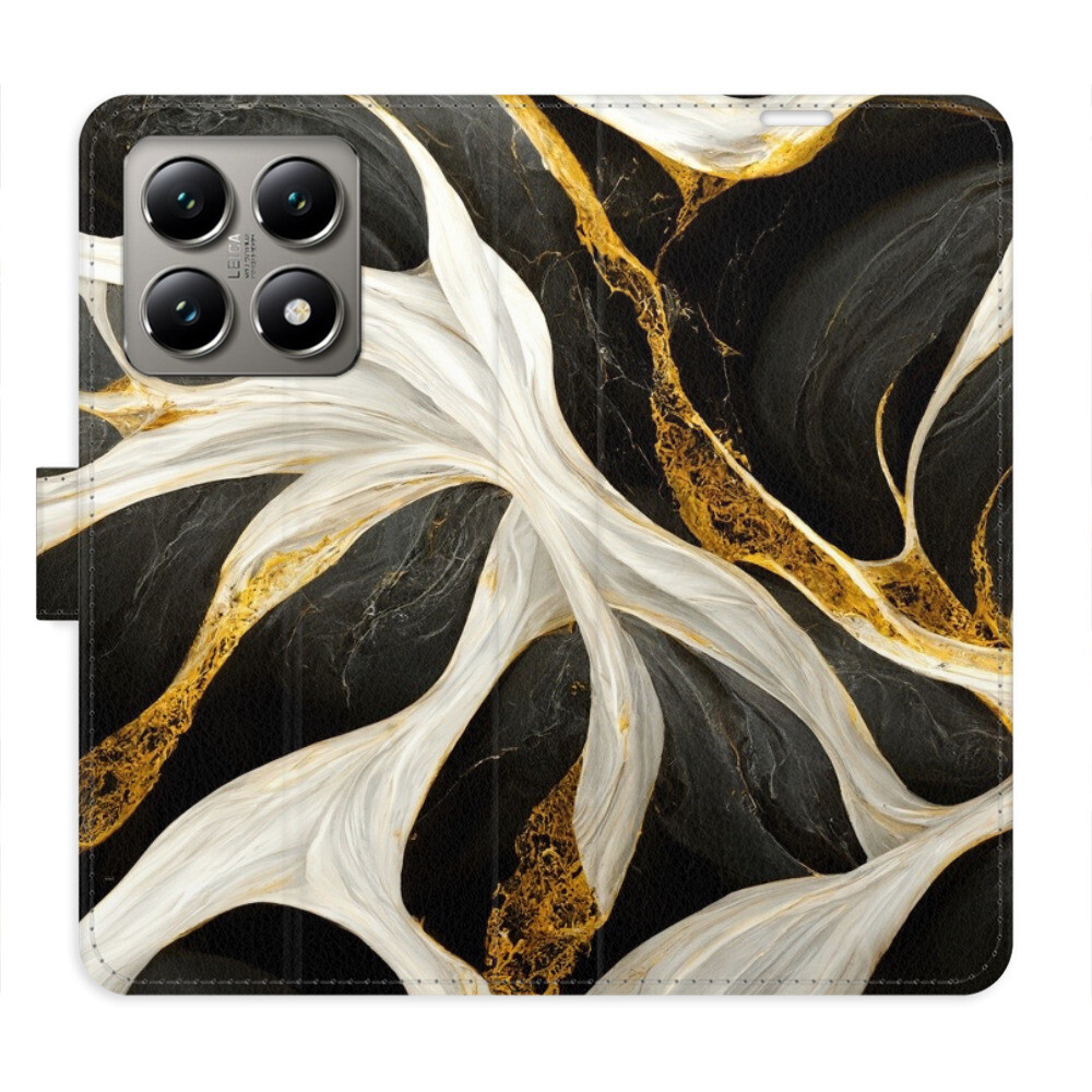 Flipové puzdro iSaprio - BlackGold Marble - Xiaomi 14T Pro