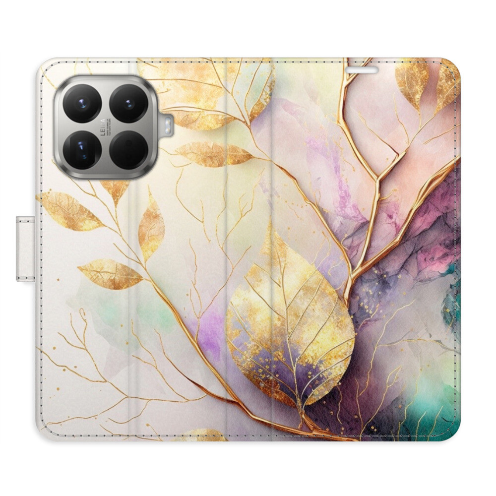 Flipové puzdro iSaprio - Gold Leaves 02 - Xiaomi 15T Pro