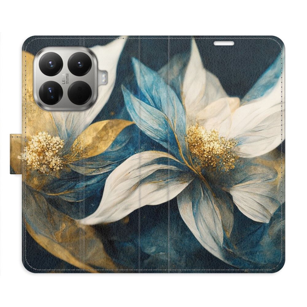 Flipové puzdro iSaprio - Gold Flowers - Xiaomi 15T Pro