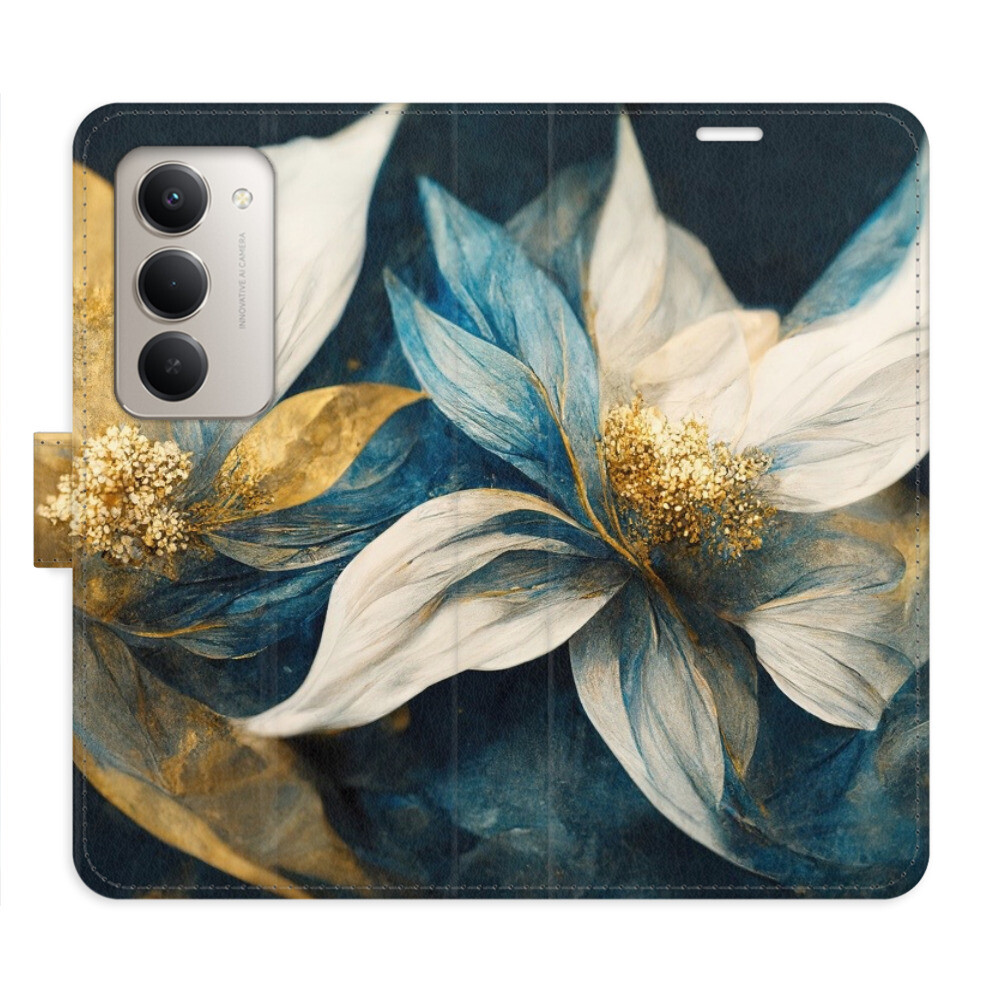 Flipové puzdro iSaprio - Gold Flowers - Xiaomi Redmi 15 5G