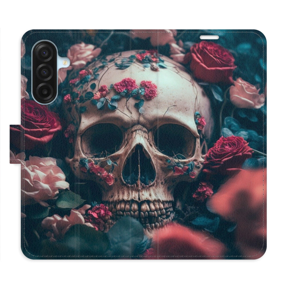 Flipové puzdro iSaprio - Skull in Roses 02 - Samsung Galaxy A17 / A17 5G