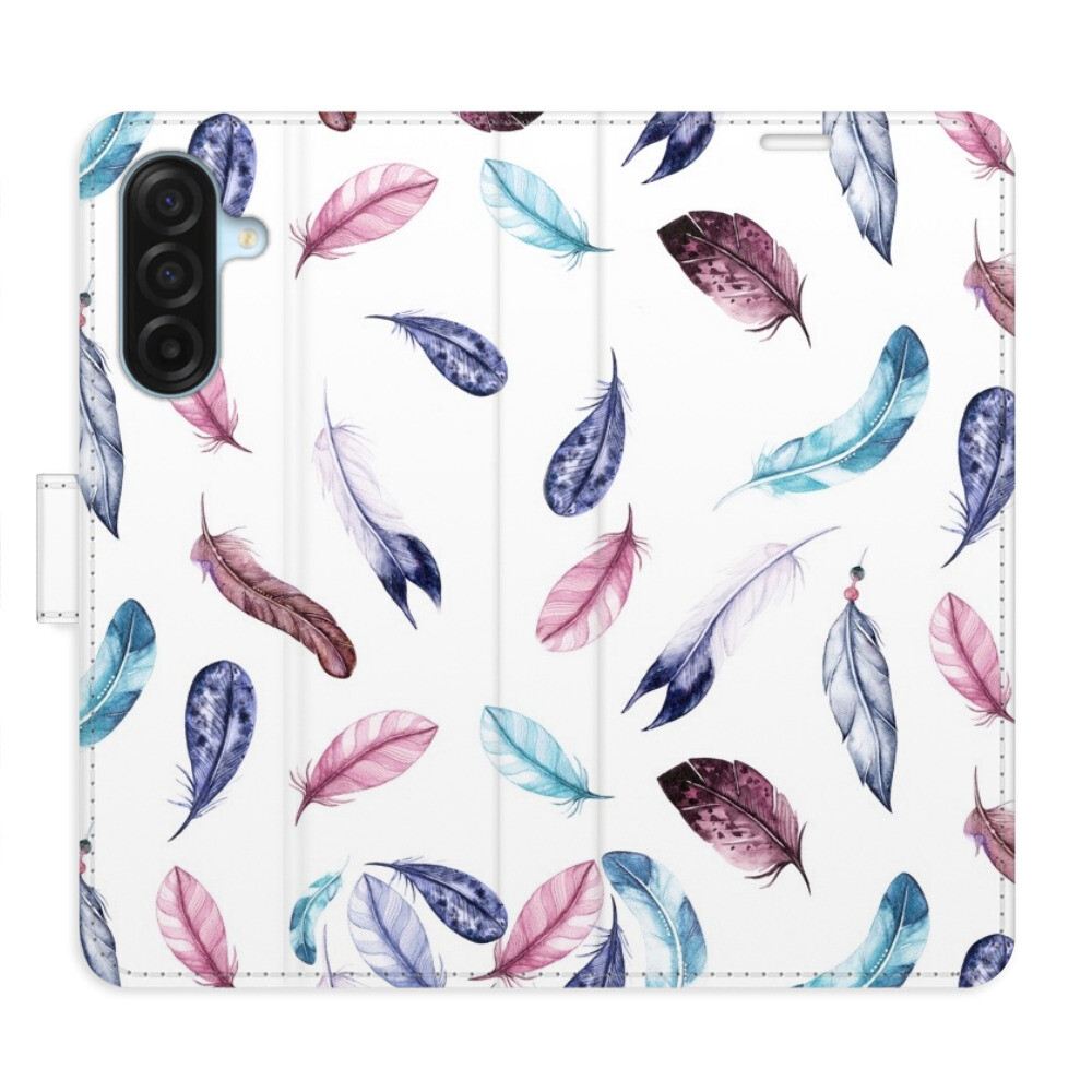 Flipové puzdro iSaprio - Colorful Feathers - Samsung Galaxy A17 / A17 5G