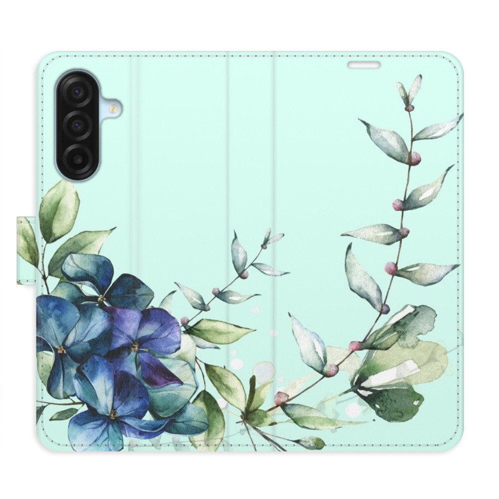Flipové puzdro iSaprio - Blue Flowers - Samsung Galaxy A17 / A17 5G