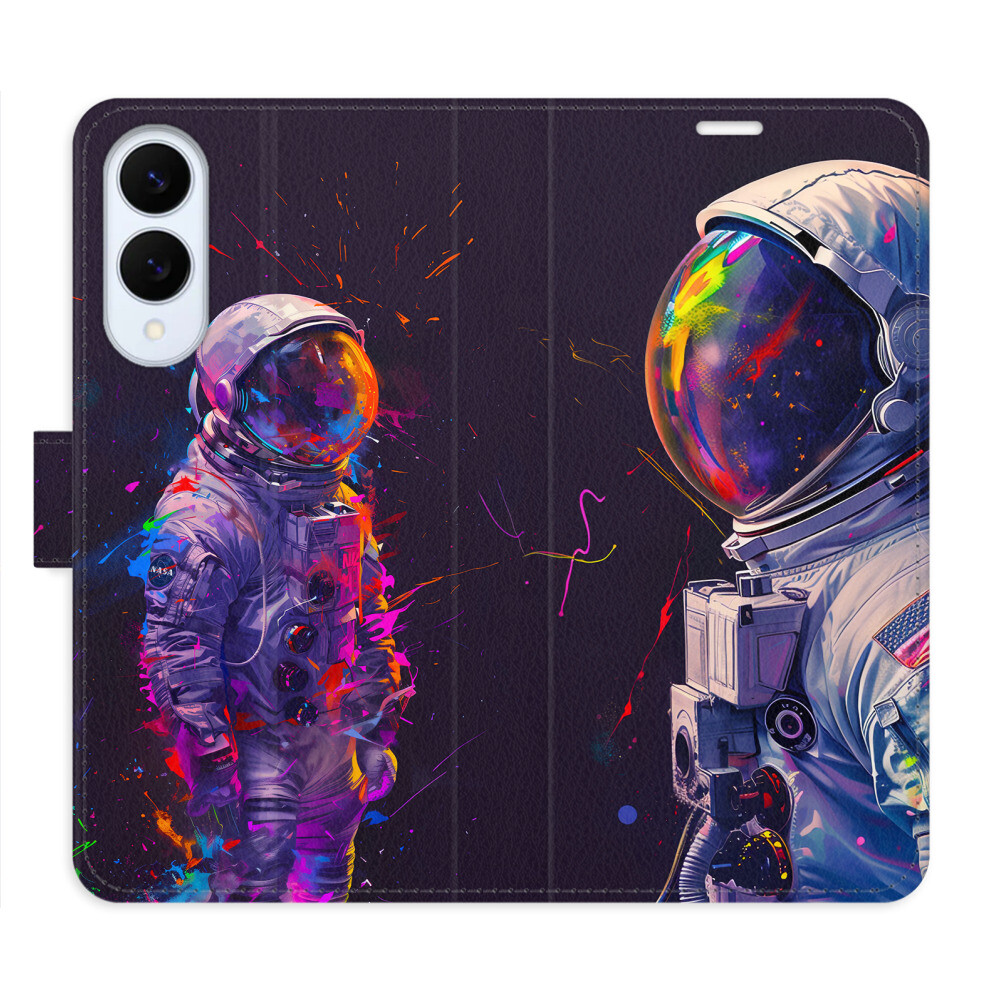 Flipové puzdro iSaprio - Neon Astronaut 02 - Samsung Galaxy S25 Edge