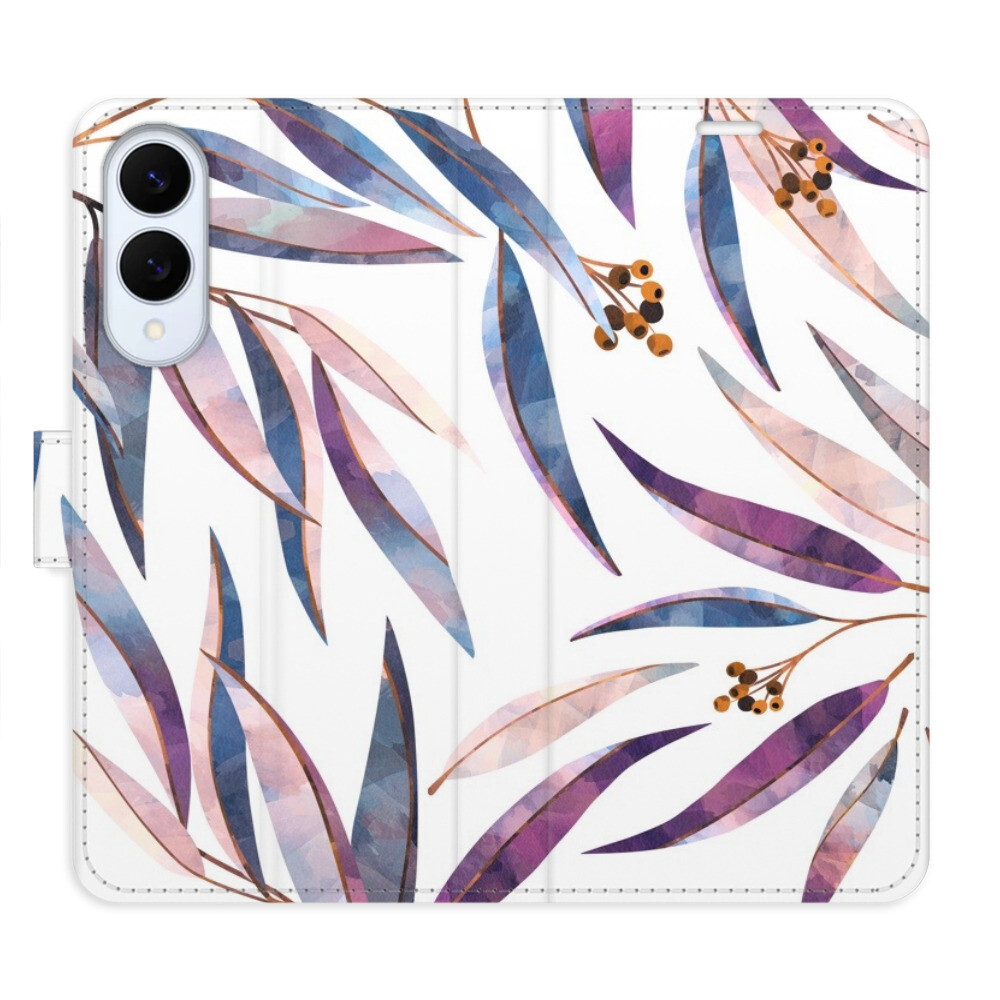 Flipové puzdro iSaprio - Ornamental Leaves - Samsung Galaxy S25 Edge