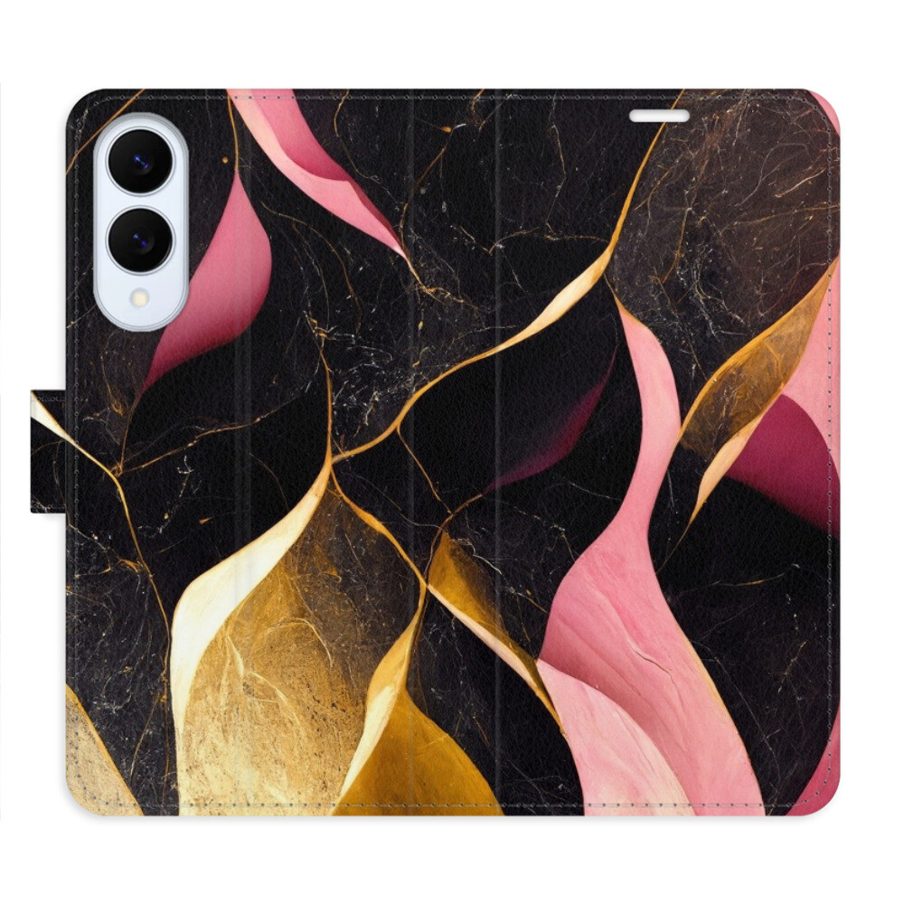 Flipové puzdro iSaprio - Gold Pink Marble 02 - Samsung Galaxy S25 Edge