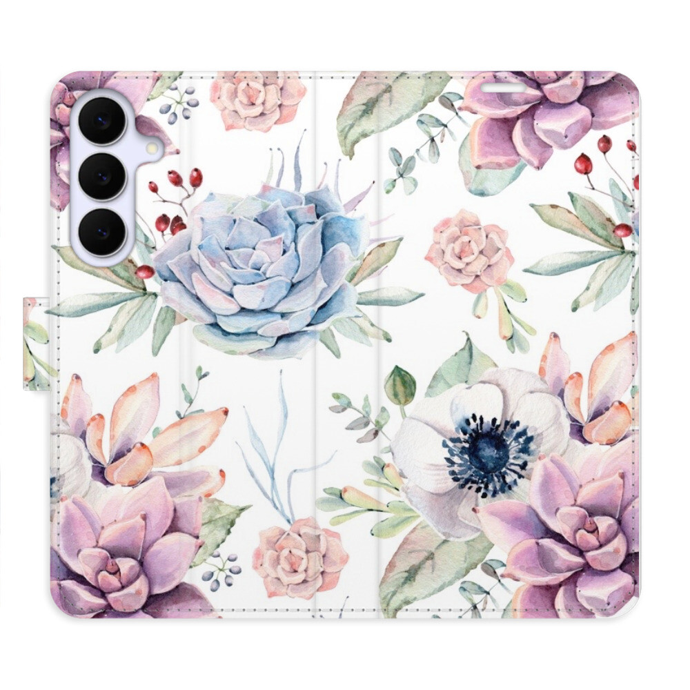 Flipové puzdro iSaprio - Succulents Pattern - Samsung Galaxy S25 FE