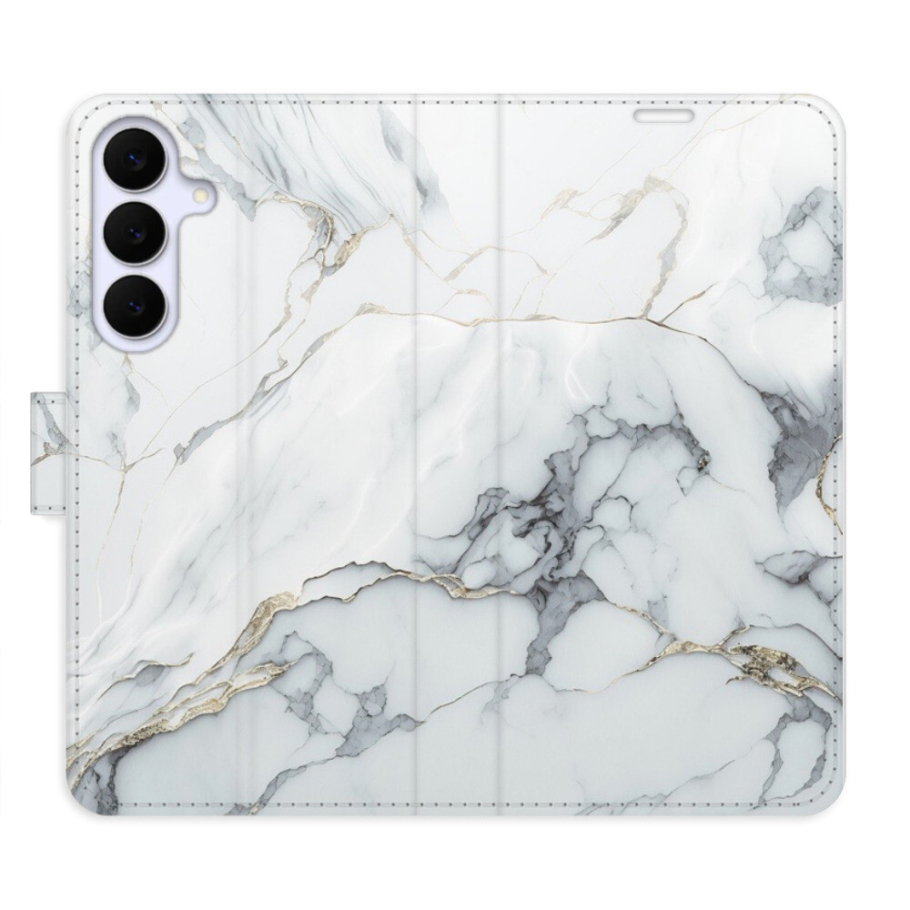 Flipové puzdro iSaprio - SilverMarble 15 - Samsung Galaxy S25 FE