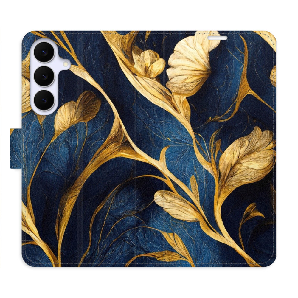 Flipové puzdro iSaprio - GoldBlue - Samsung Galaxy S25 FE