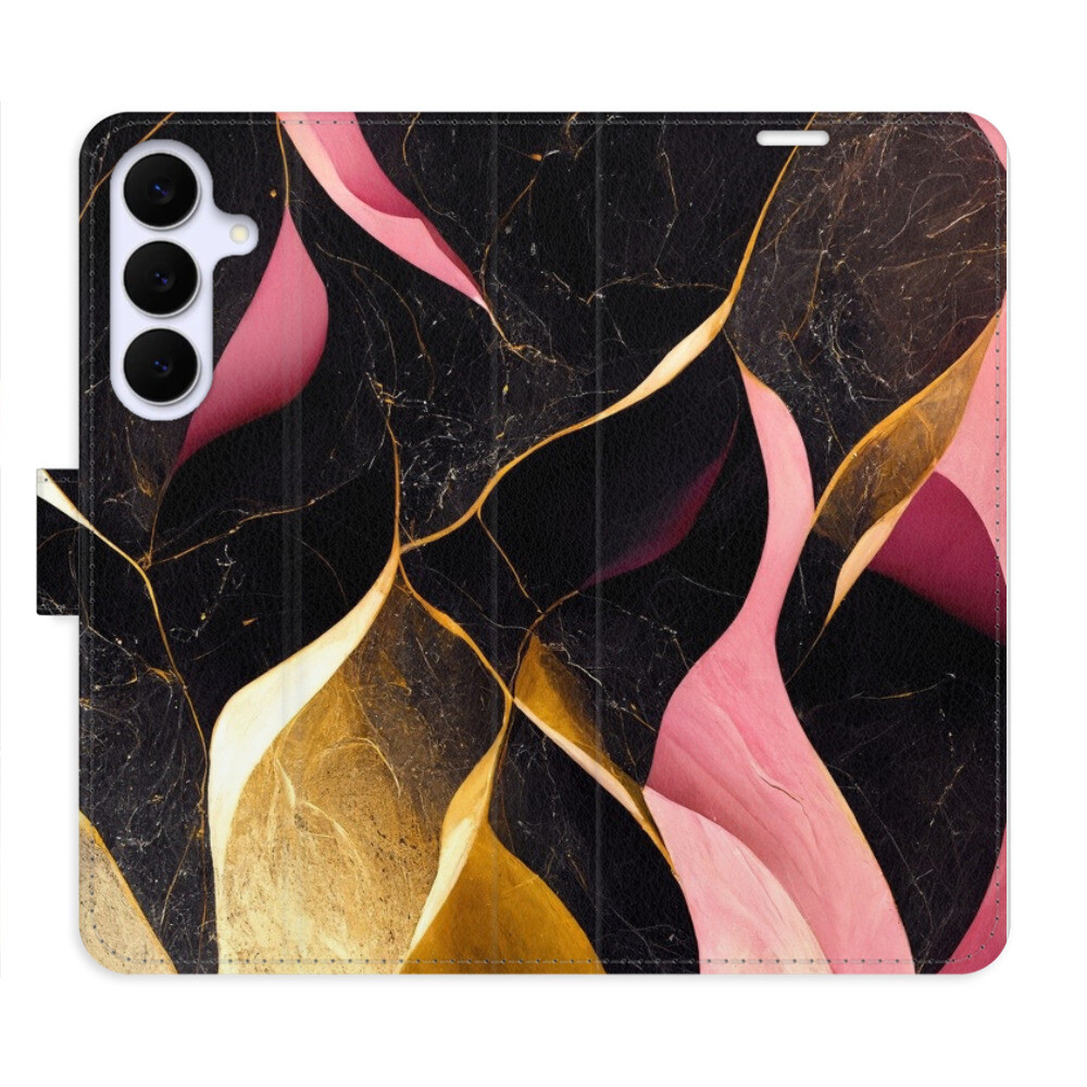 Flipové puzdro iSaprio - Gold Pink Marble 02 - Samsung Galaxy S25 FE