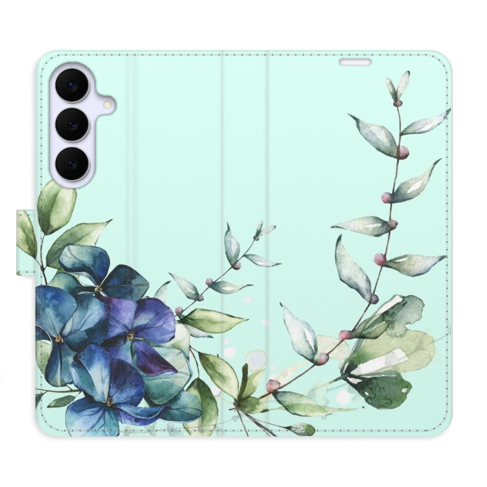Flipové puzdro iSaprio - Blue Flowers - Samsung Galaxy S25 FE