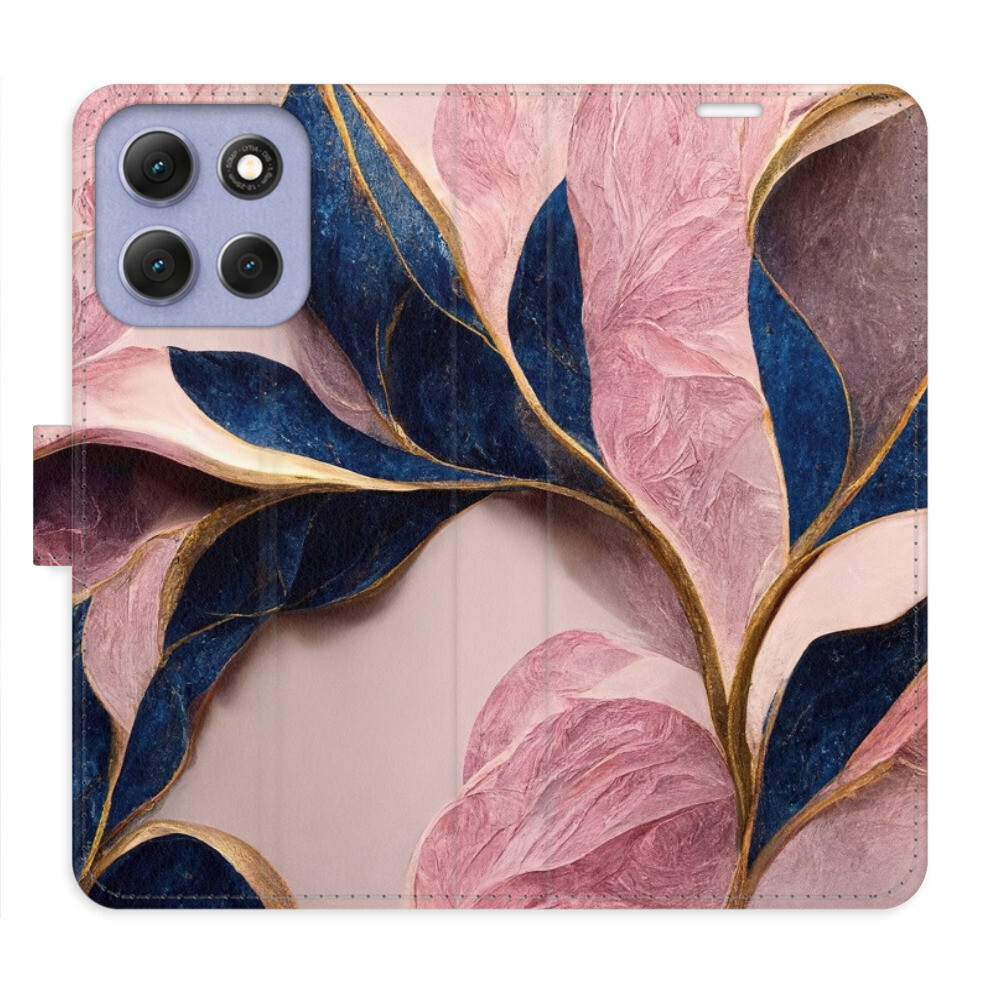 Flipové puzdro iSaprio - Pink Leaves - Motorola Moto G86 5G