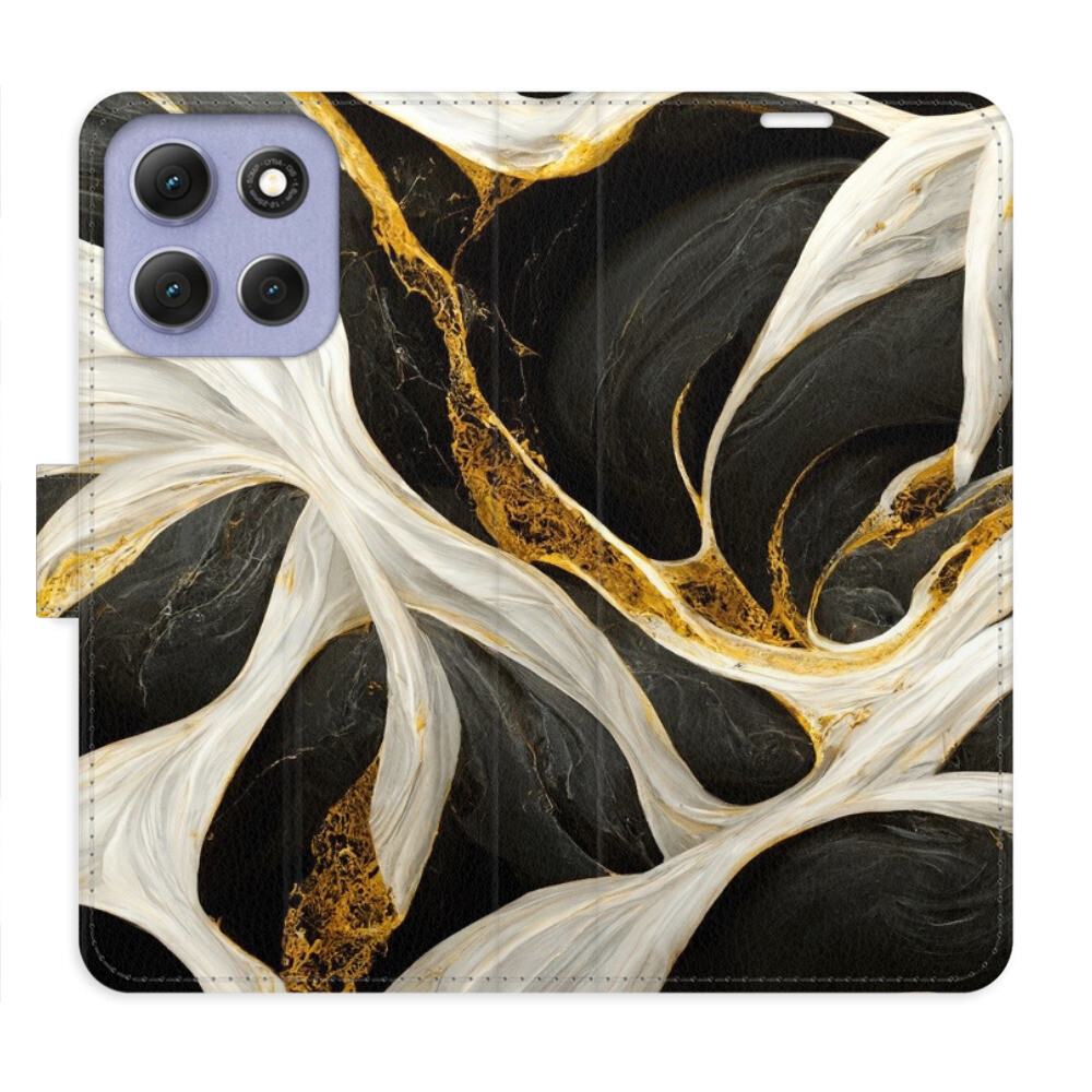 Flipové puzdro iSaprio - BlackGold Marble - Motorola Moto G86 5G