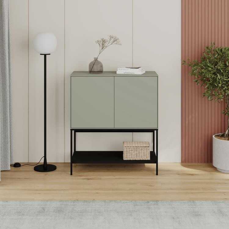 Komoda Houseland Amira 80 cm sivo-zelená