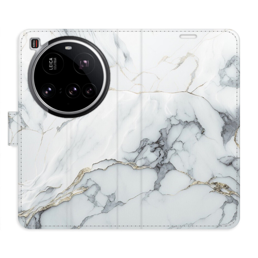 Flipové puzdro iSaprio - SilverMarble 15 - Xiaomi 15 Ultra