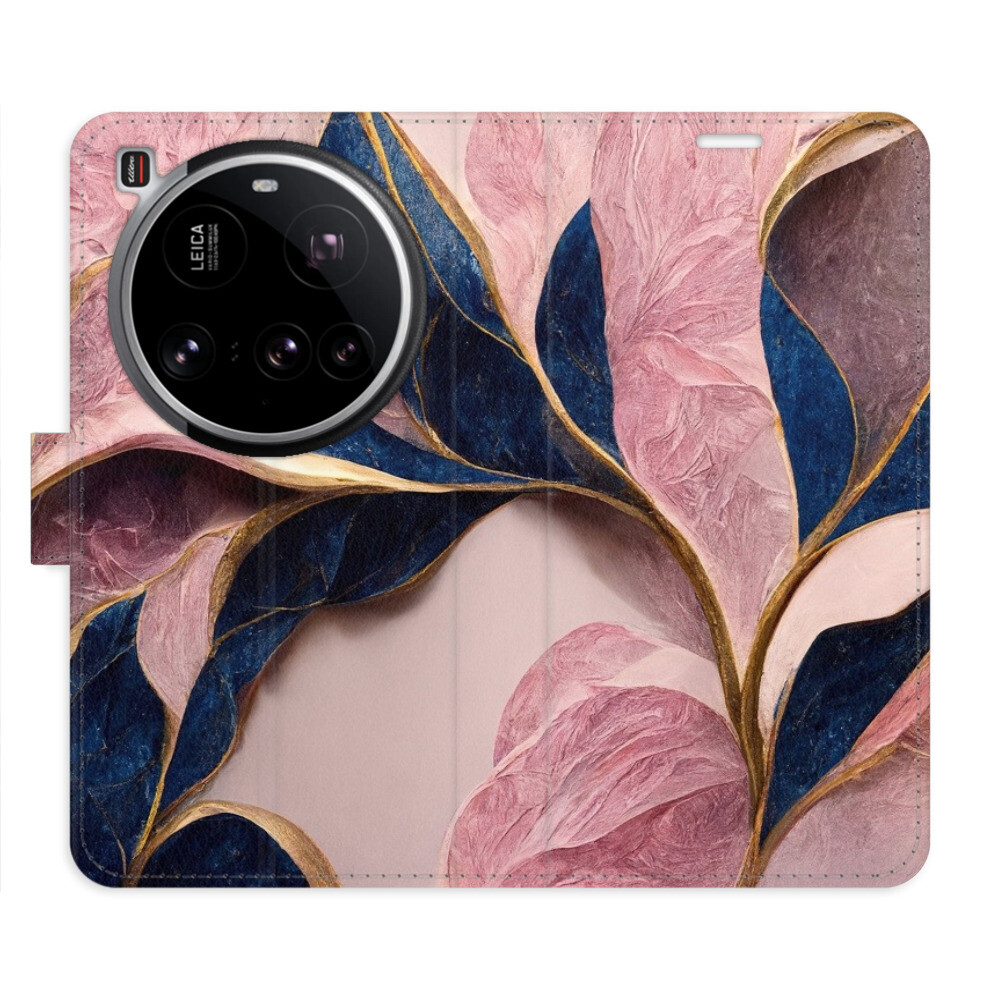 Flipové puzdro iSaprio - Pink Leaves - Xiaomi 15 Ultra