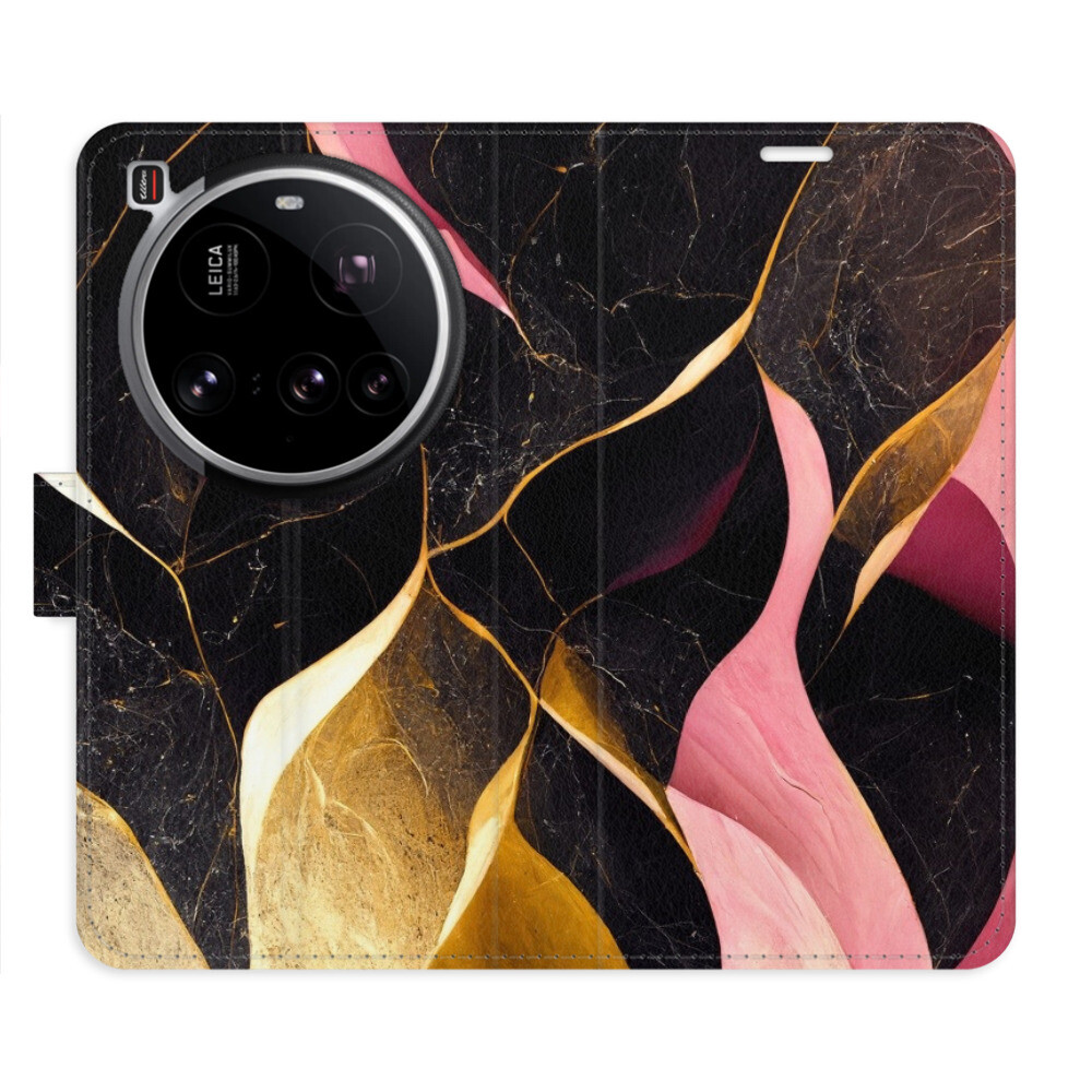 Flipové puzdro iSaprio - Gold Pink Marble 02 - Xiaomi 15 Ultra