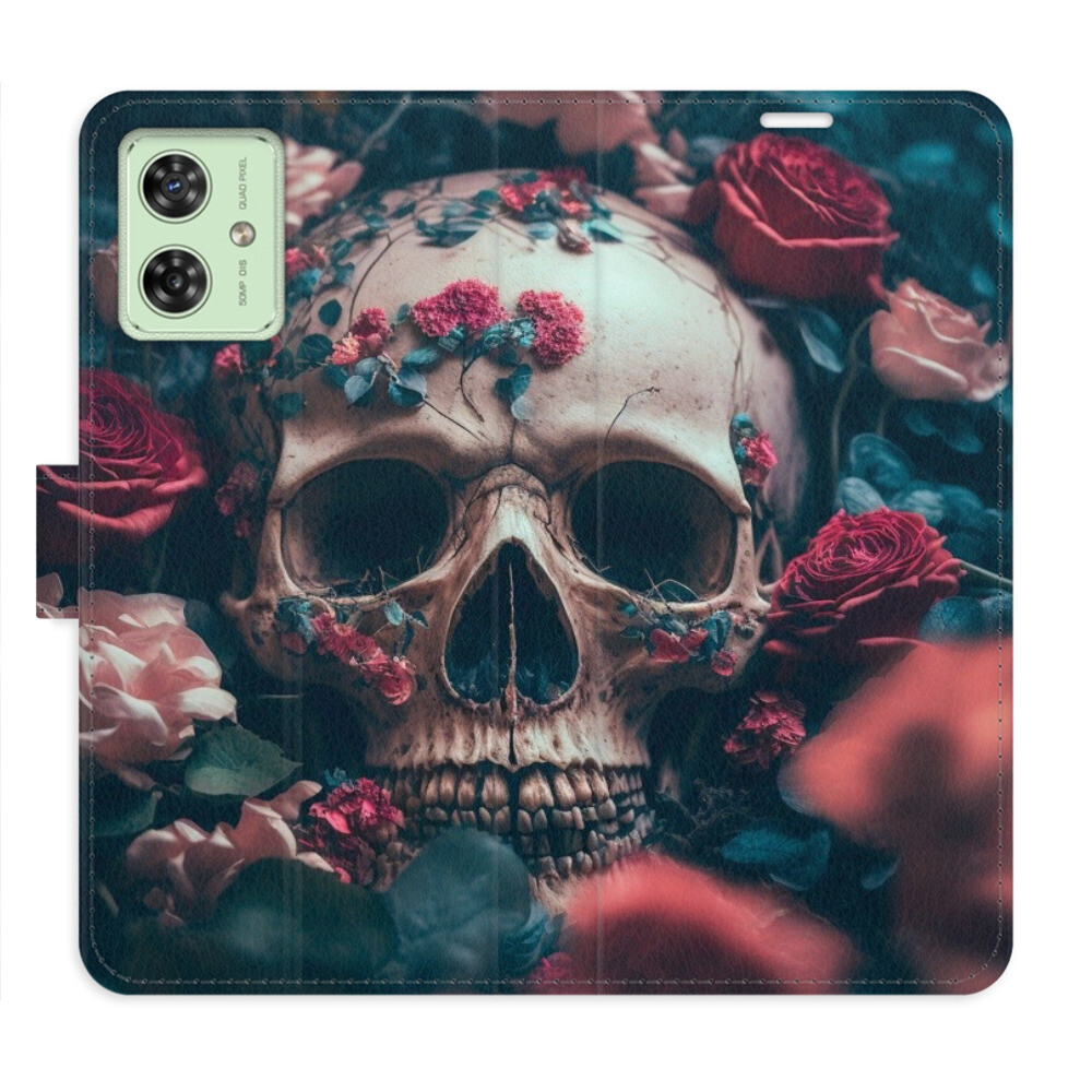 Flipové puzdro iSaprio - Skull in Roses 02 - Motorola Moto G54 5G / G54 5G Power Edition