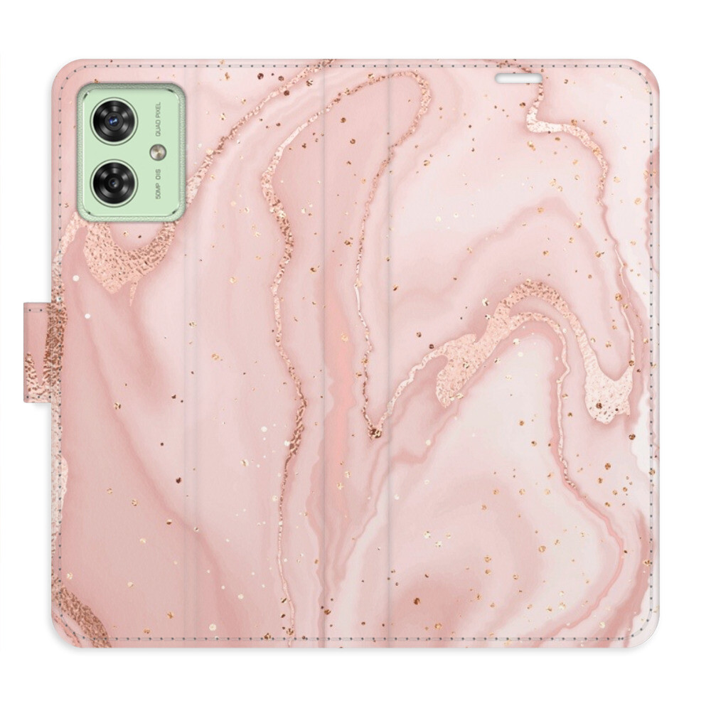 Flipové puzdro iSaprio - RoseGold Marble - Motorola Moto G54 5G / G54 5G Power Edition