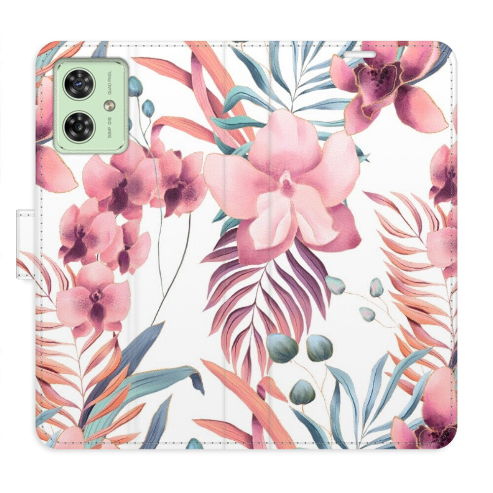 Flipové puzdro iSaprio - Pink Flowers 02 - Motorola Moto G54 5G / G54 5G Power Edition
