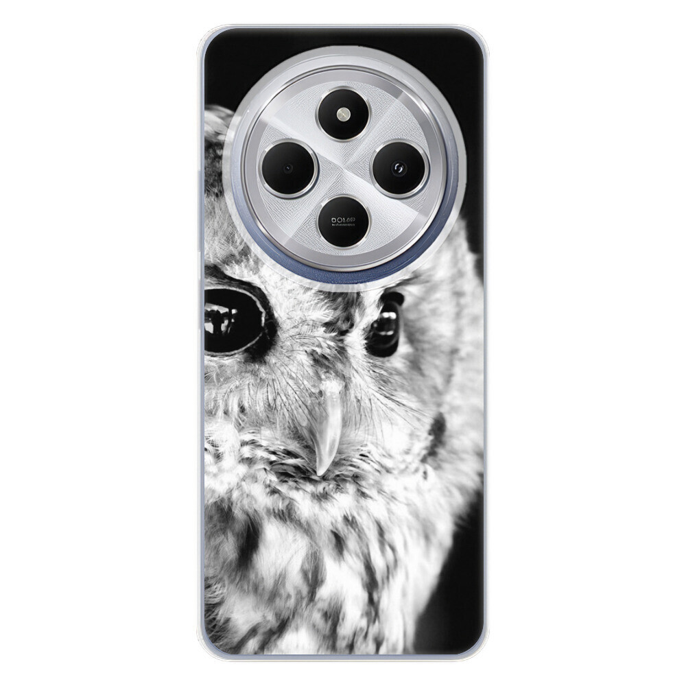 Odolné silikónové puzdro iSaprio - BW Owl - Xiaomi Redmi 14C / Poco C75