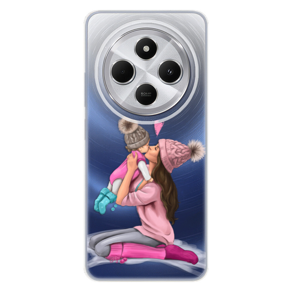 Odolné silikónové puzdro iSaprio - Kissing Mom - Brunette and Girl - Xiaomi Redmi 14C / Poco C75