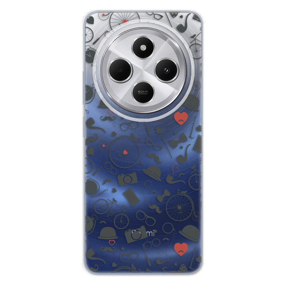 Odolné silikónové puzdro iSaprio - Vintage Pattern 01 - black - Xiaomi Redmi 14C / Poco C75