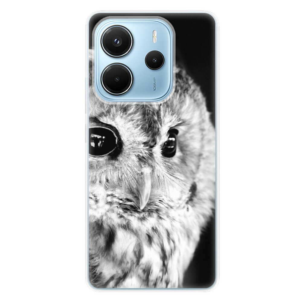 Odolné silikónové puzdro iSaprio - BW Owl - Xiaomi Redmi Note 14