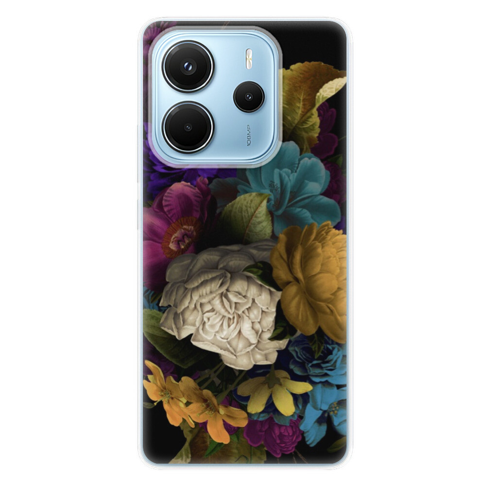 Odolné silikónové puzdro iSaprio - Dark Flowers - Xiaomi Redmi Note 14