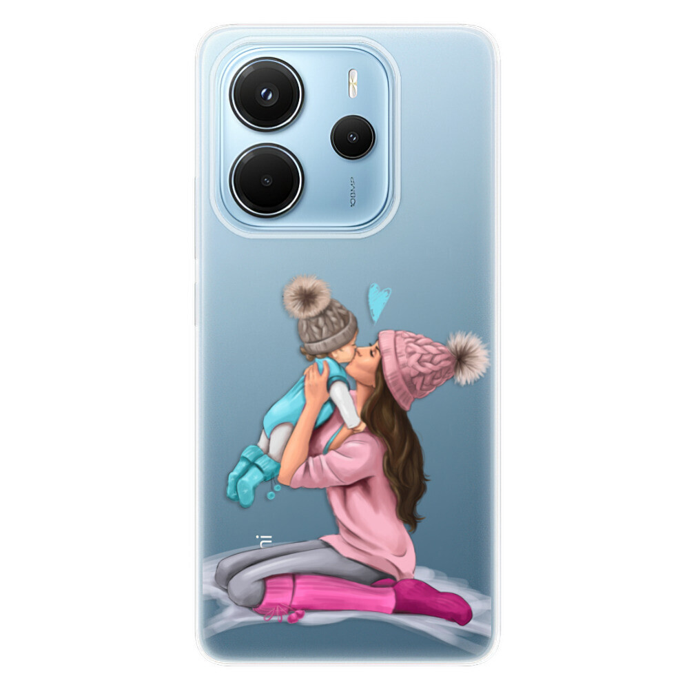 Odolné silikónové puzdro iSaprio - Kissing Mom - Brunette and Boy - Xiaomi Redmi Note 14