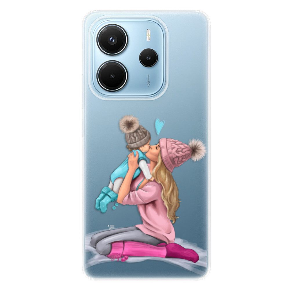 Odolné silikónové puzdro iSaprio - Kissing Mom - Blond and Boy - Xiaomi Redmi Note 14