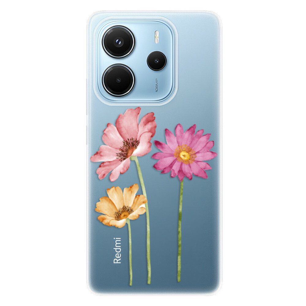 Odolné silikónové puzdro iSaprio - Three Flowers - Xiaomi Redmi Note 14