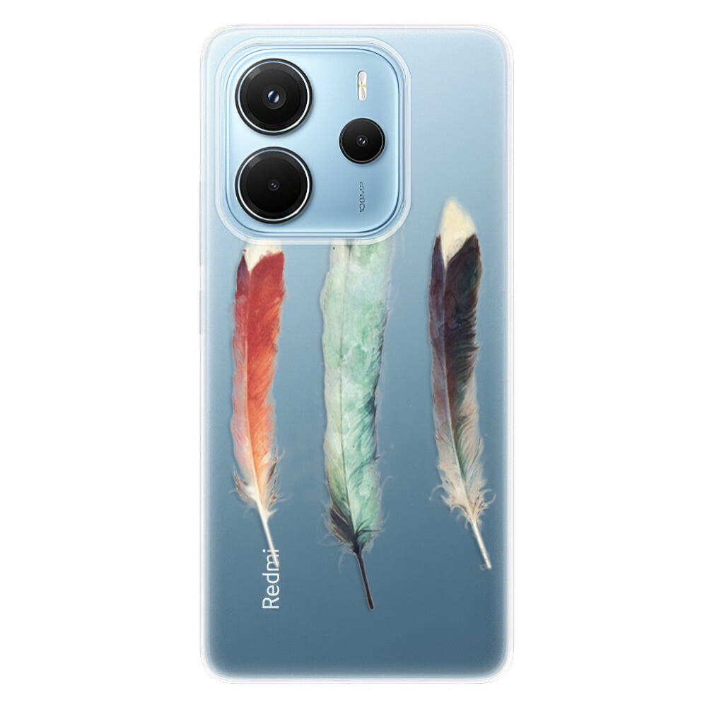 Odolné silikónové puzdro iSaprio - Three Feathers - Xiaomi Redmi Note 14