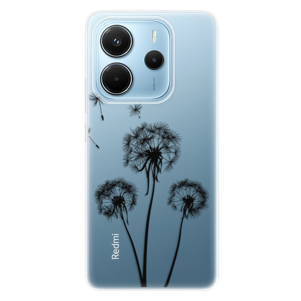 Odolné silikónové puzdro iSaprio - Three Dandelions - black - Xiaomi Redmi Note 14