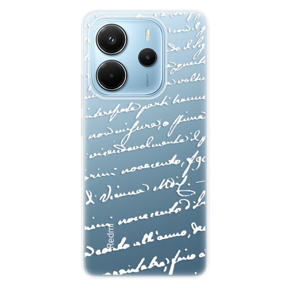 Odolné silikónové puzdro iSaprio - Handwriting 01 - white - Xiaomi Redmi Note 14
