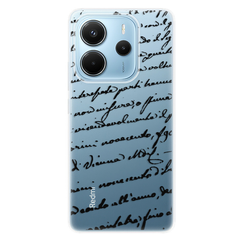 Odolné silikónové puzdro iSaprio - Handwriting 01 - black - Xiaomi Redmi Note 14