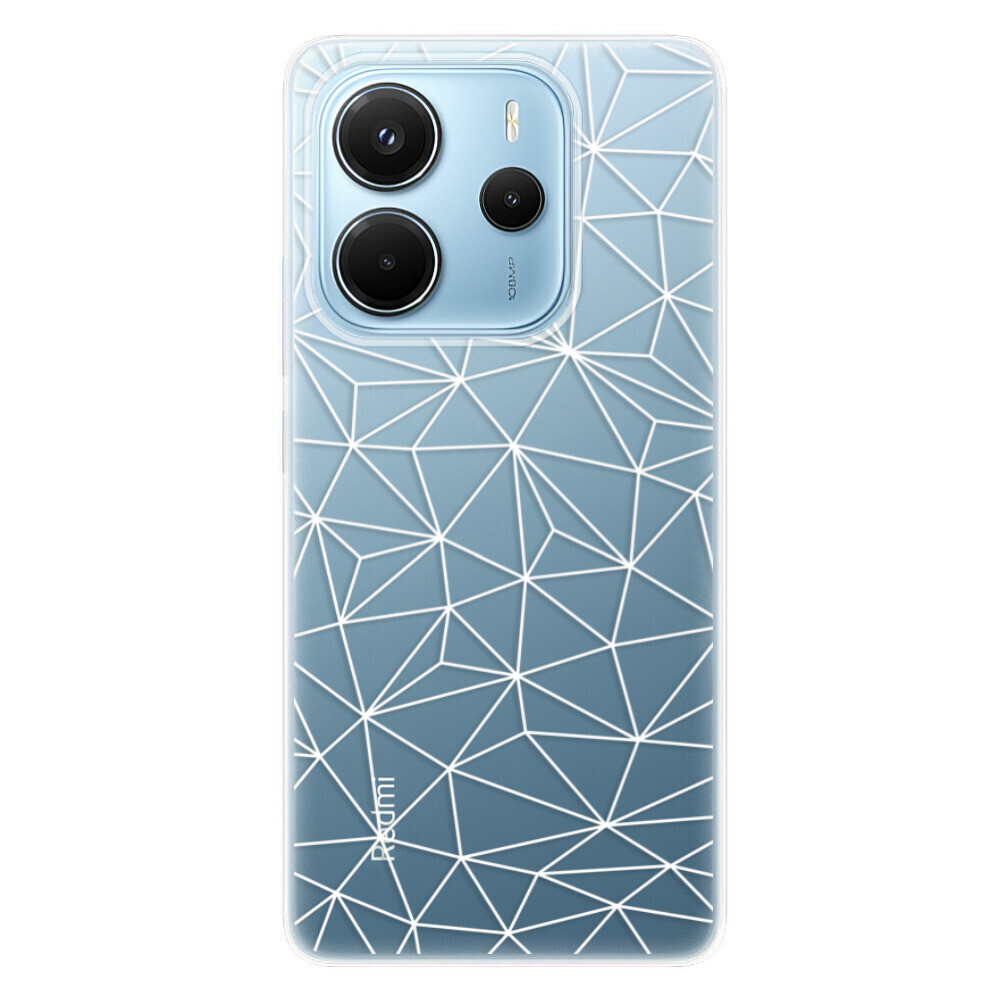 Odolné silikónové puzdro iSaprio - Abstract Triangles 03 - white - Xiaomi Redmi Note 14