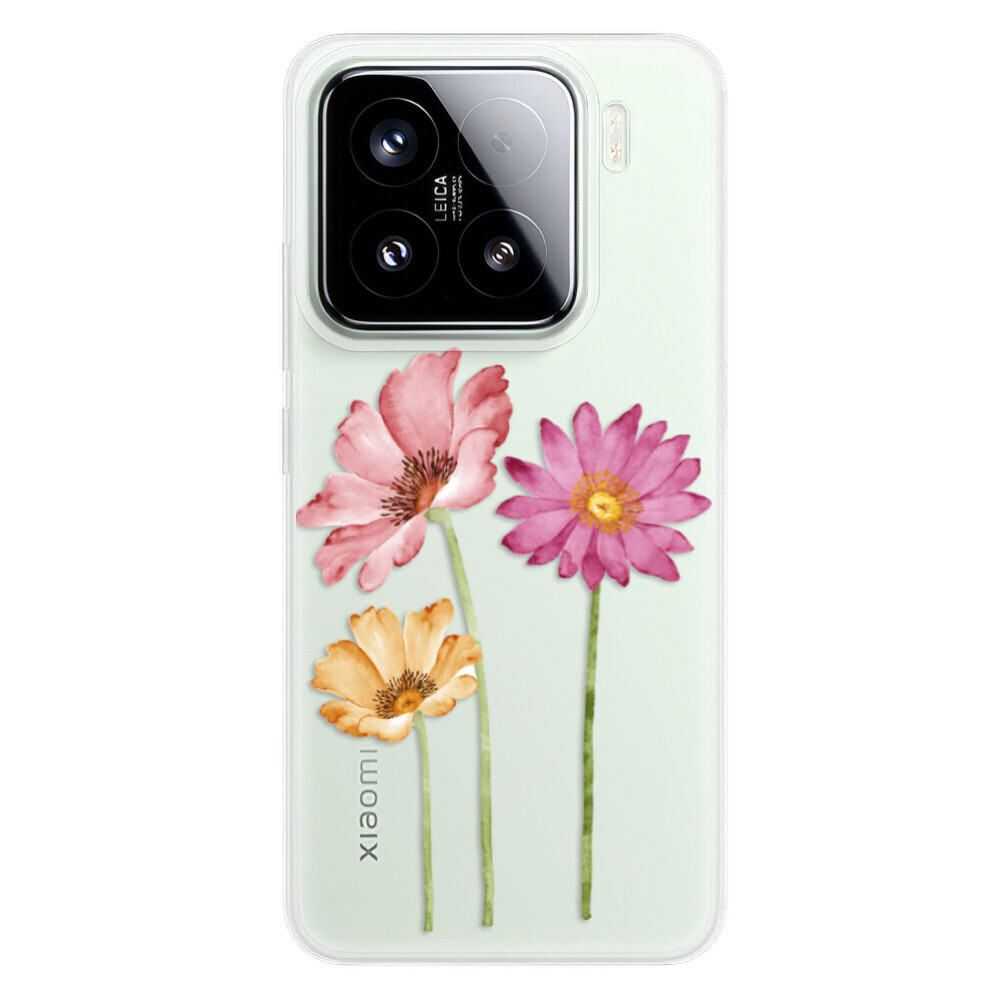 Odolné silikónové puzdro iSaprio - Three Flowers - Xiaomi 15