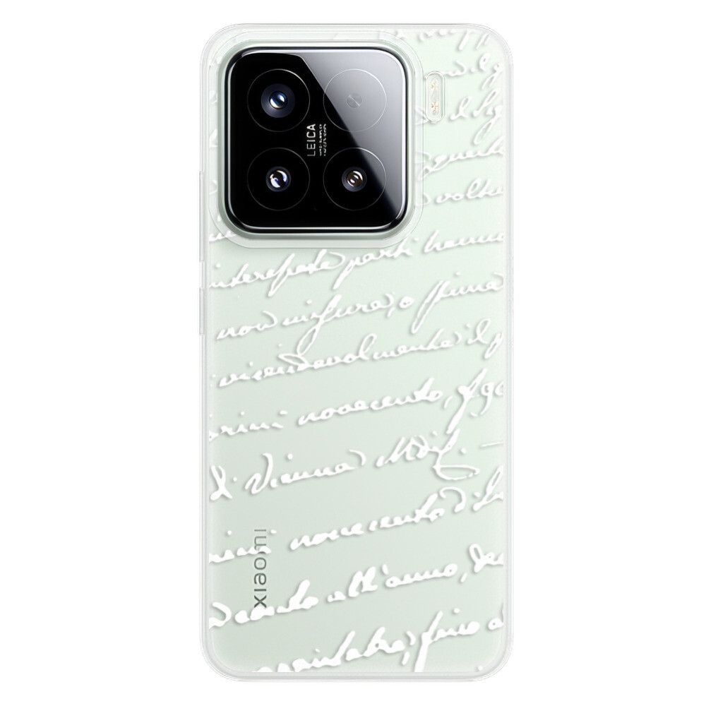 Odolné silikónové puzdro iSaprio - Handwriting 01 - white - Xiaomi 15