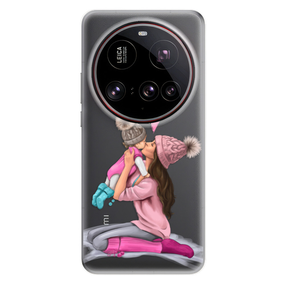 Odolné silikónové puzdro iSaprio - Kissing Mom - Brunette and Girl - Xiaomi 15 Ultra