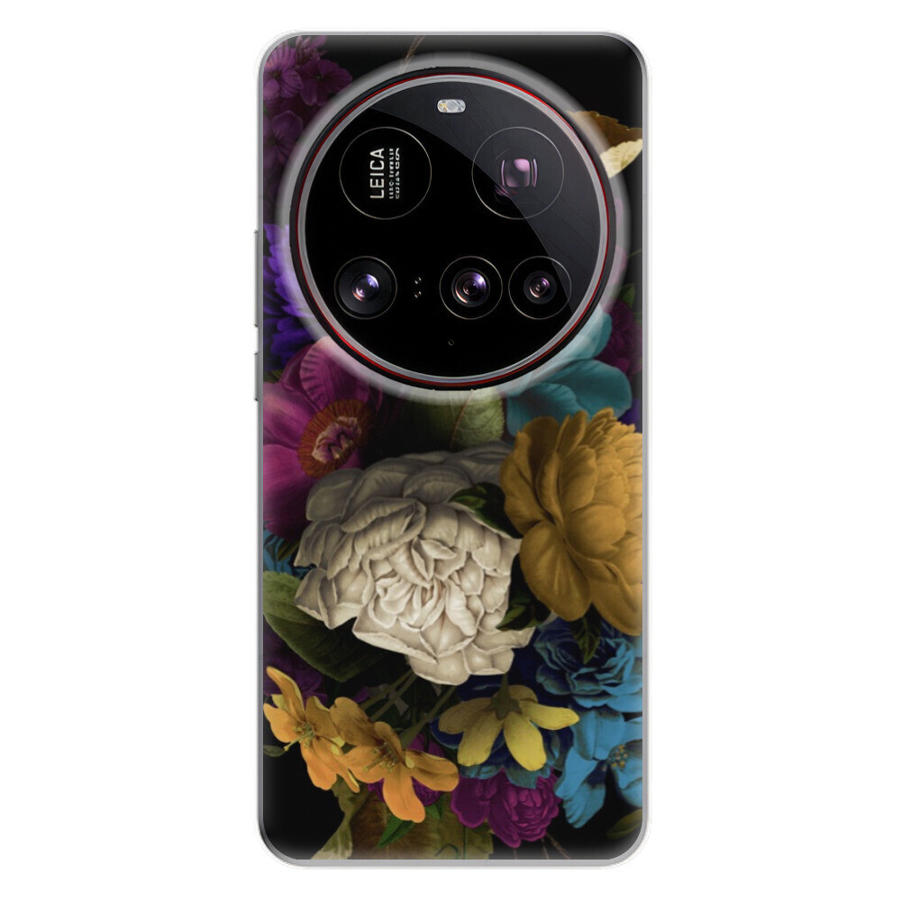 Odolné silikónové puzdro iSaprio - Dark Flowers - Xiaomi 15 Ultra