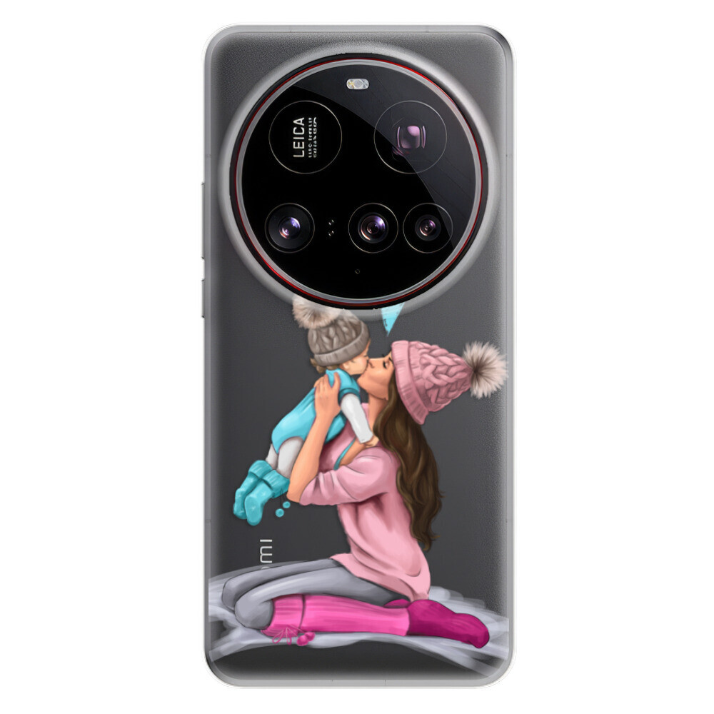 Odolné silikónové puzdro iSaprio - Kissing Mom - Brunette and Boy - Xiaomi 15 Ultra