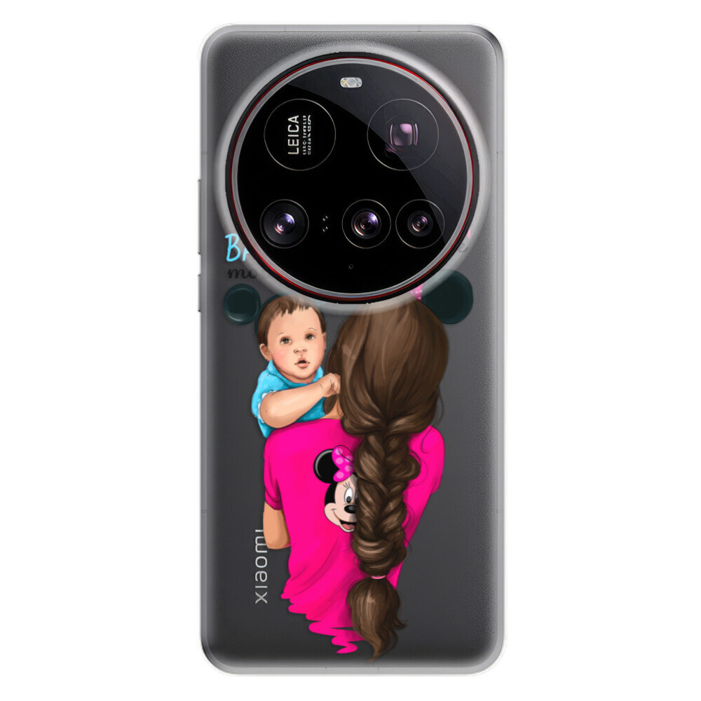 Odolné silikónové puzdro iSaprio - Mama Mouse Brunette and Boy - Xiaomi 15 Ultra