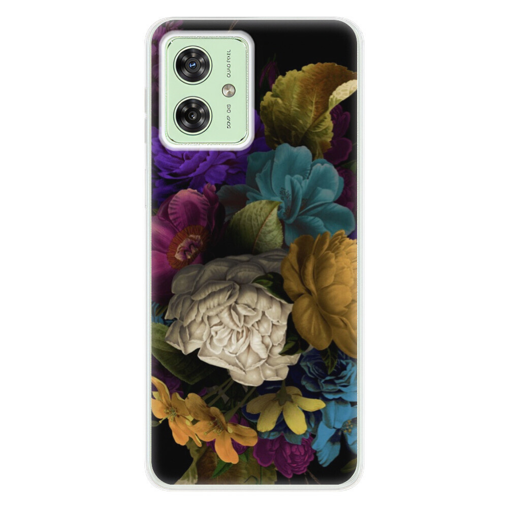 Odolné silikónové puzdro iSaprio - Dark Flowers - Motorola Moto G54 5G / G54 5G Power Edition