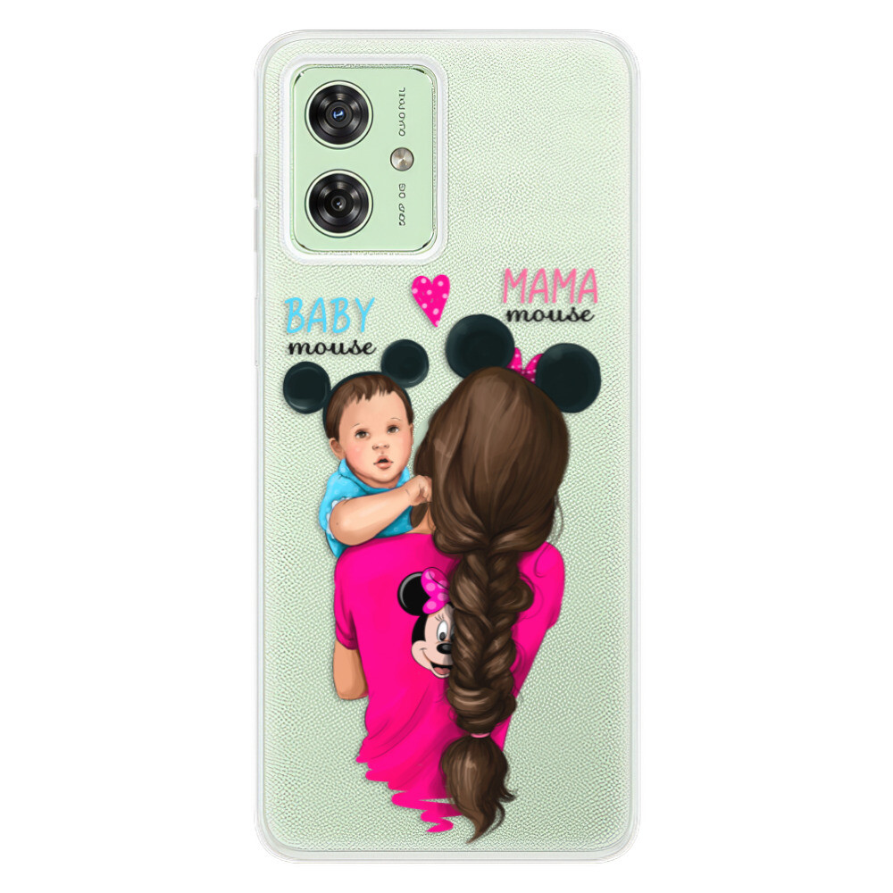 Odolné silikónové puzdro iSaprio - Mama Mouse Brunette and Boy - Motorola Moto G54 5G / G54 5G Power Edition