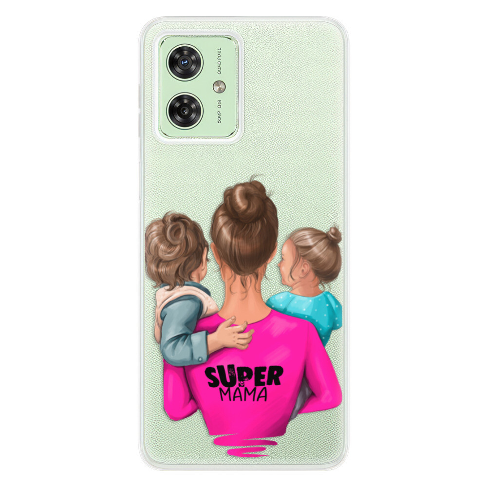 Odolné silikónové puzdro iSaprio - Super Mama - Boy and Girl - Motorola Moto G54 5G / G54 5G Power Edition