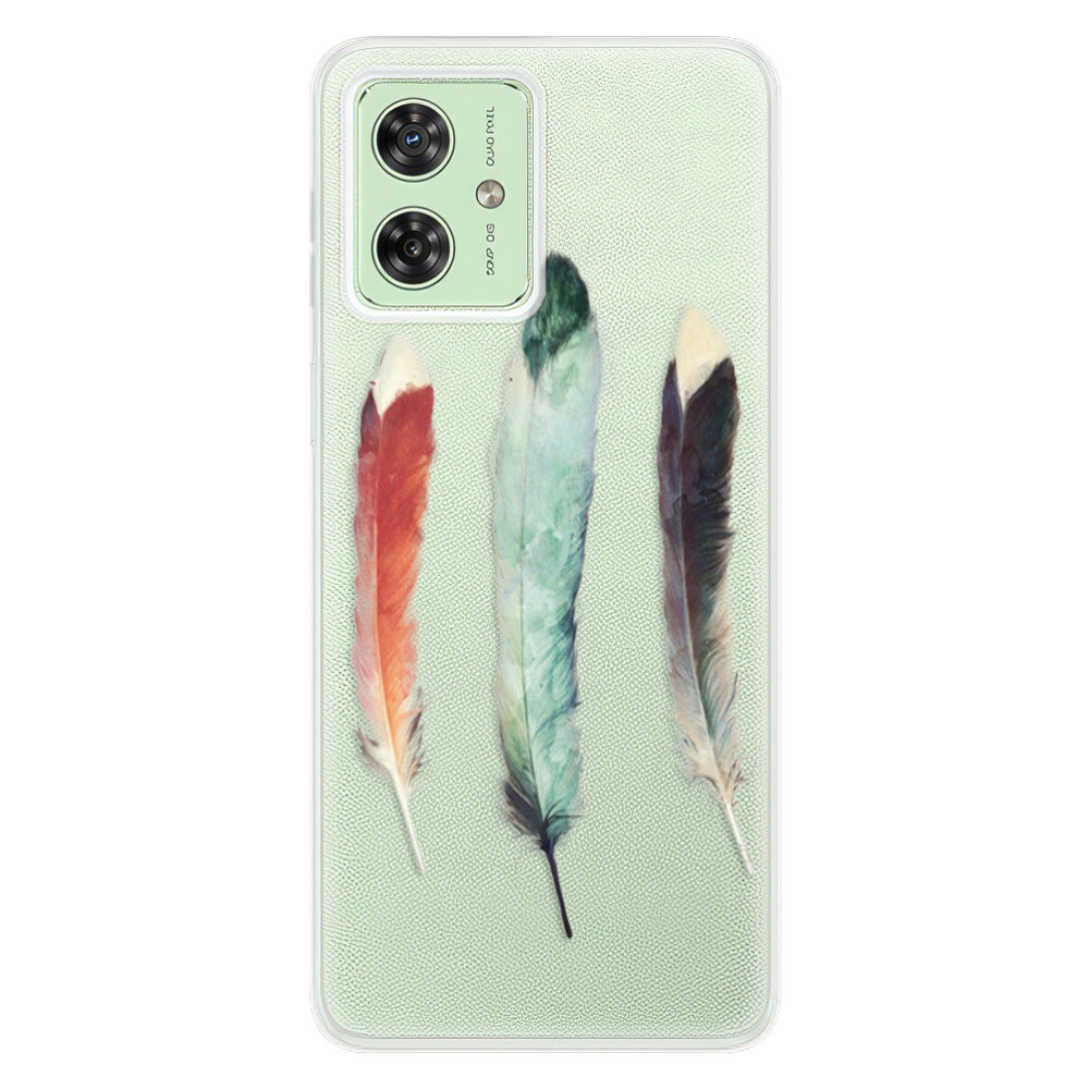 Odolné silikónové puzdro iSaprio - Three Feathers - Motorola Moto G54 5G / G54 5G Power Edition
