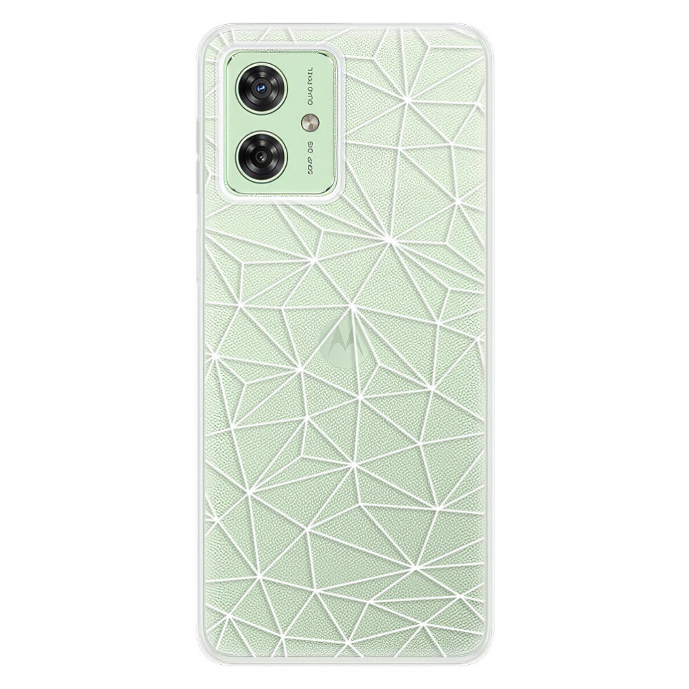 Odolné silikónové puzdro iSaprio - Abstract Triangles 03 - white - Motorola Moto G54 5G / G54 5G Power Edition