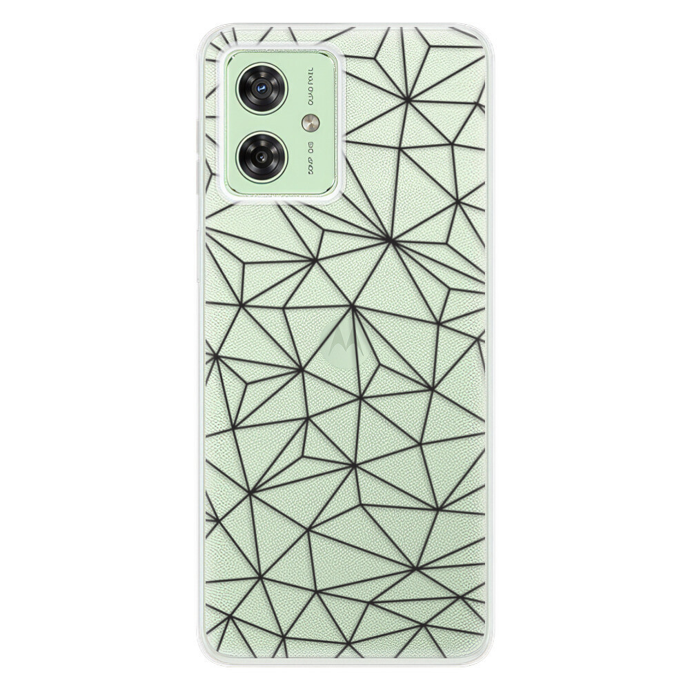 Odolné silikónové puzdro iSaprio - Abstract Triangles 03 - black - Motorola Moto G54 5G / G54 5G Power Edition