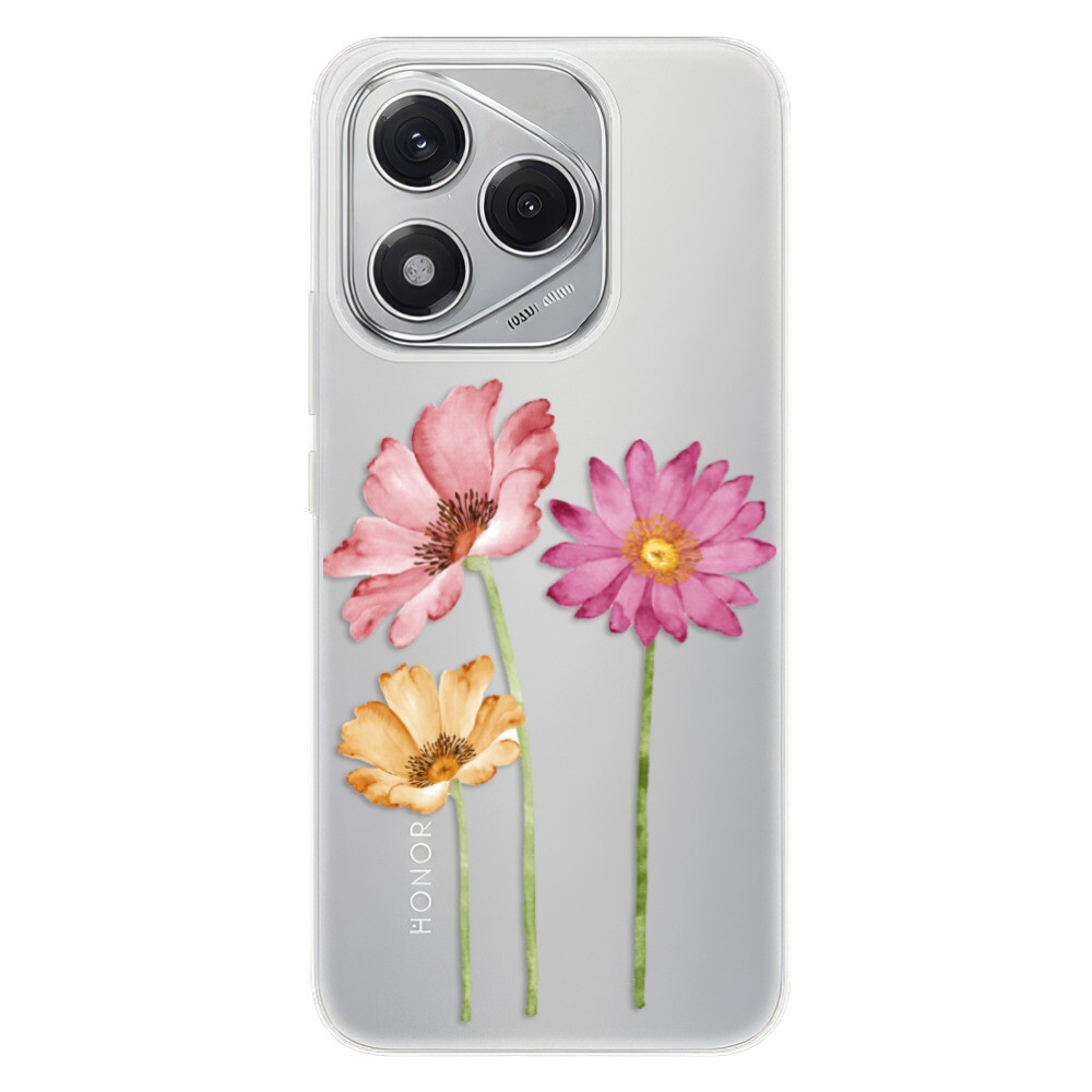 Odolné silikónové puzdro iSaprio - Three Flowers - Honor 400 Lite